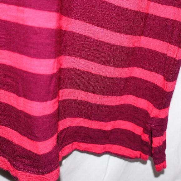 Old Navy T Shirt 3/4 Sleeve Size Large Red Pink Stiped - Picture 11 of 13